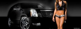 black car and hot woman facebook cover