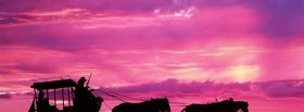 nature sky and horses with carriage facebook cover