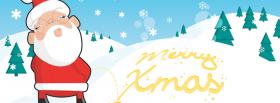 santa claus with reindeer facebook cover