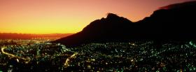 city and mountain sunset facebook cover