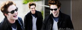 movie actor robert pattison laughing facebook cover