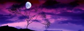 moon and purple sky nature facebook cover
