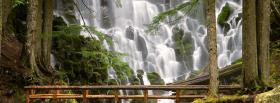 waterfalls in forest nature facebook cover