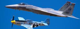 f15 and mustang airplane facebook cover