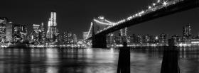city lights and brigde at night facebook cover