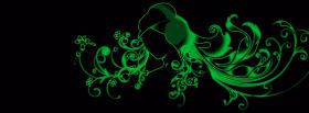 green neon flowers creative facebook cover