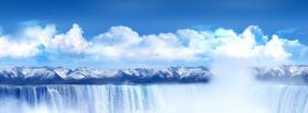 nice waterfall clouds creative facebook cover