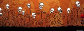Halloween Skull Flowers facebook cover