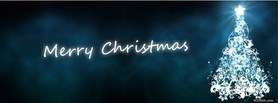 Merry Christmas Blue Tree facebook cover