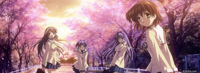 Photo clannad in the forest Facebook Cover for Free