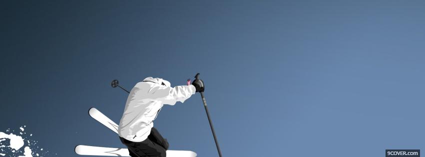 Photo ski in the air abstract Facebook Cover for Free