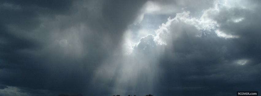 Photo light in the clouds abstract Facebook Cover for Free