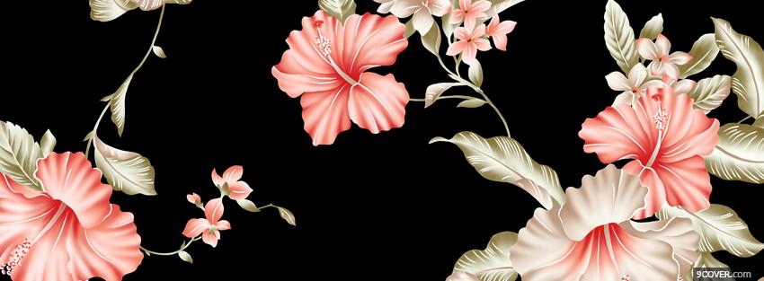Photo beautiful pink flowers Facebook Cover for Free