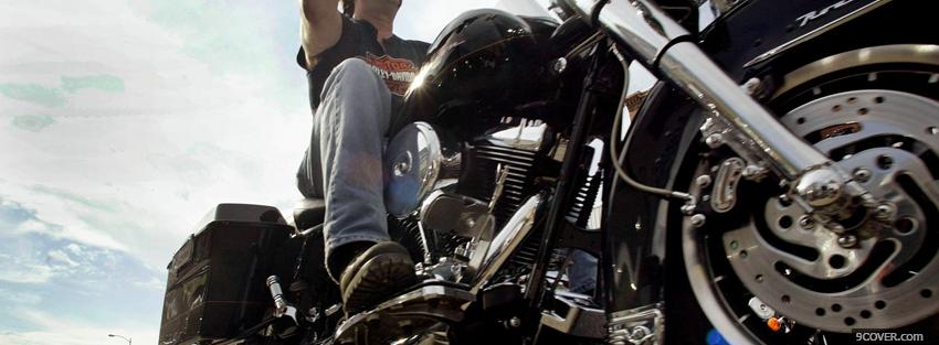 Photo man on motorcycle Facebook Cover for Free