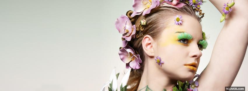 Photo fashion flowers all over Facebook Cover for Free