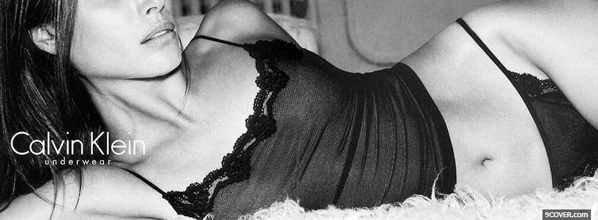 Photo black and white calvin klein lingerie Facebook Cover for Free