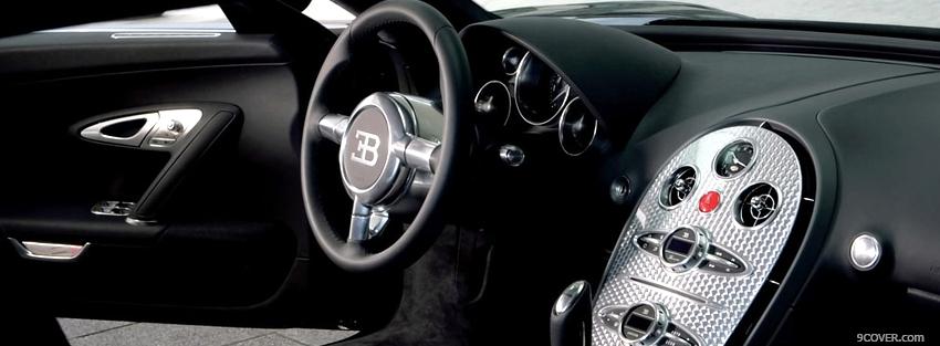 Photo black interior bugatti veyron Facebook Cover for Free