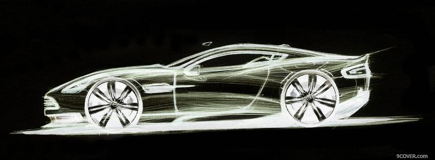Photo drawed aston martin car Facebook Cover for Free