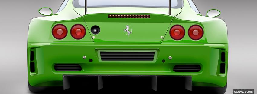 Photo green ferrari car Facebook Cover for Free