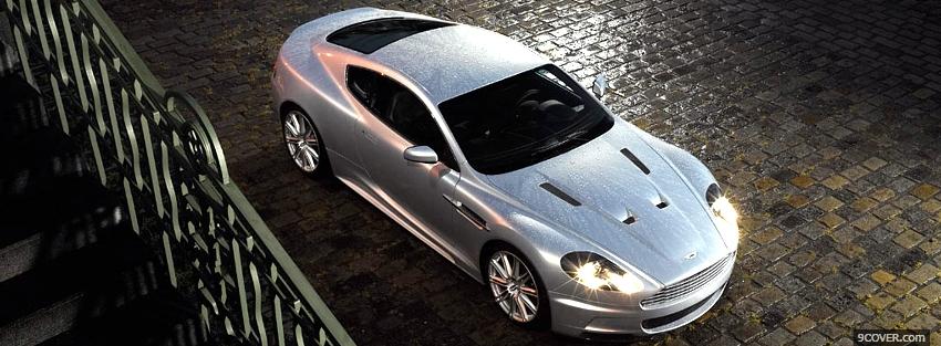 Photo upper view aston martin car Facebook Cover for Free