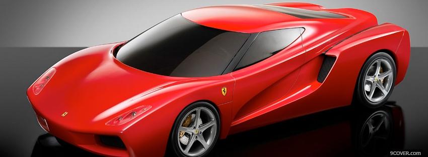Photo red ferrari design car Facebook Cover for Free