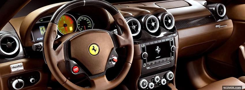 Brown Interior Ferrari 612 Scaglietti Photo Facebook Cover