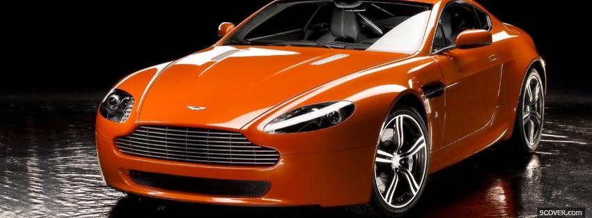 Photo orange aston martin car Facebook Cover for Free