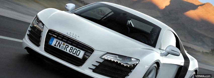 Photo white audi r8 outside Facebook Cover for Free