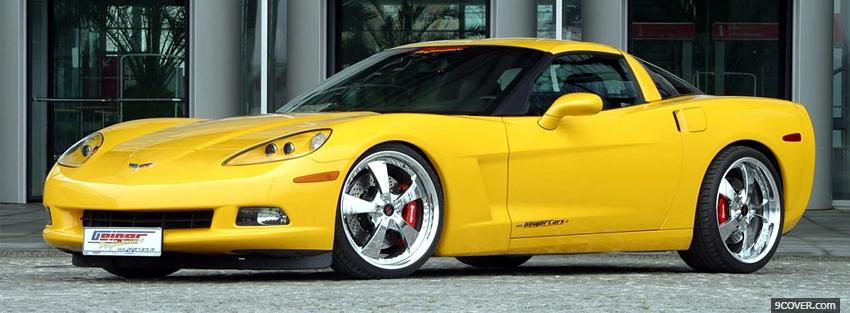 Photo corvette c6 yellow car Facebook Cover for Free