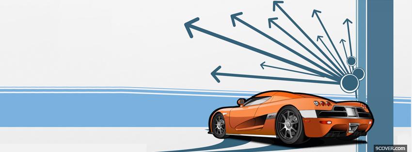 Photo drawed car Facebook Cover for Free