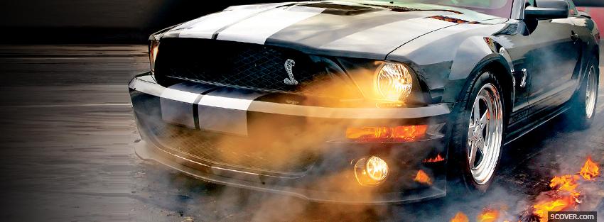 Photo mustang close up car Facebook Cover for Free