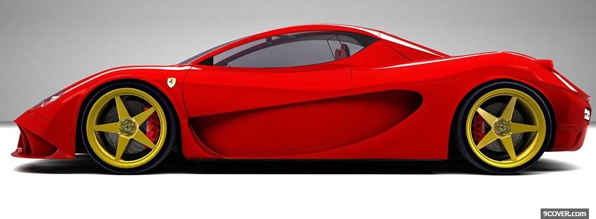Photo side of red ferrari Facebook Cover for Free