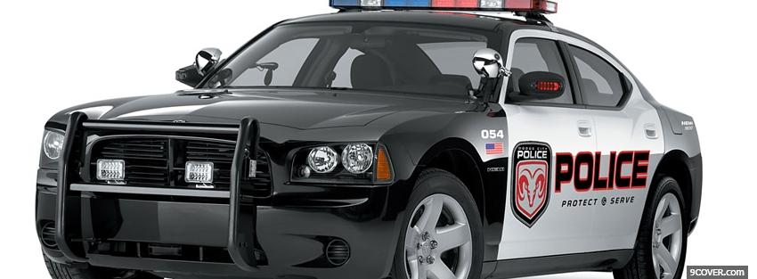 Photo dodge charger police car Facebook Cover for Free