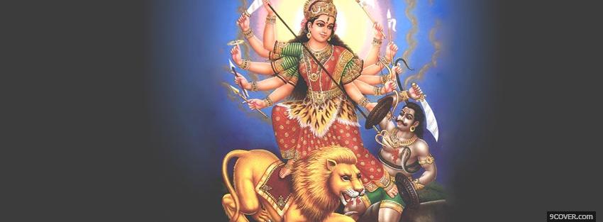Photo religions of maa durga Facebook Cover for Free