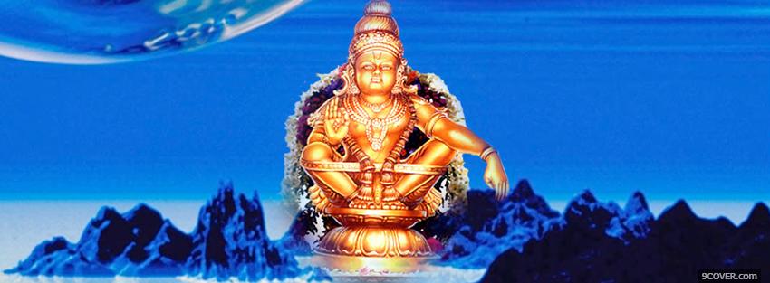 Photo gold statue of ayyappan Facebook Cover for Free