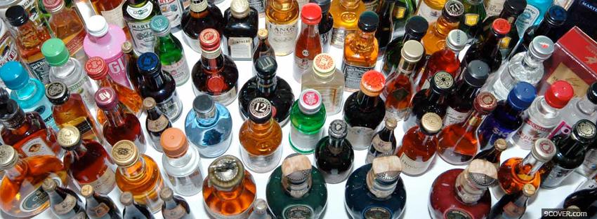 Photo variety of alcohol bottles Facebook Cover for Free