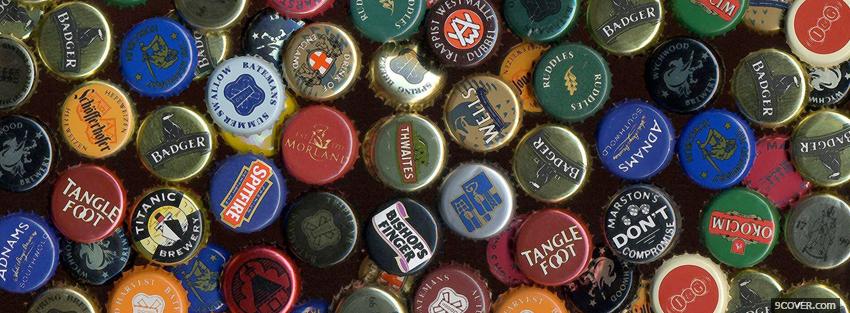 Photo alcohol beer caps Facebook Cover for Free