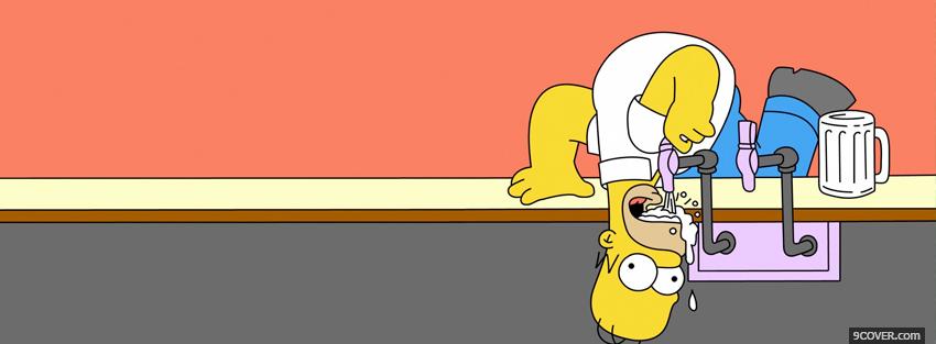 Photo homer simpson drinking alcohol Facebook Cover for Free