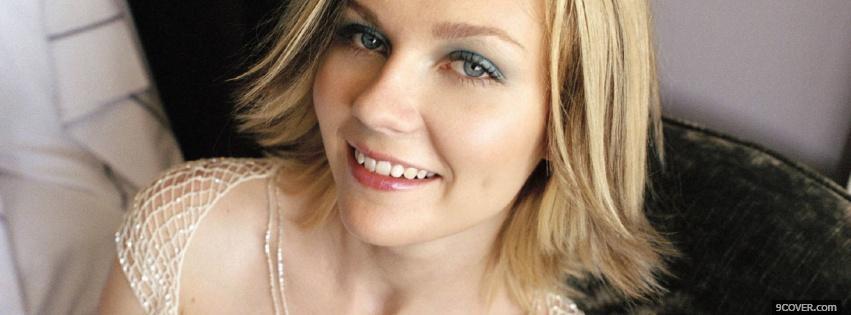 Photo kirsten dunst smiling short hair Facebook Cover for Free