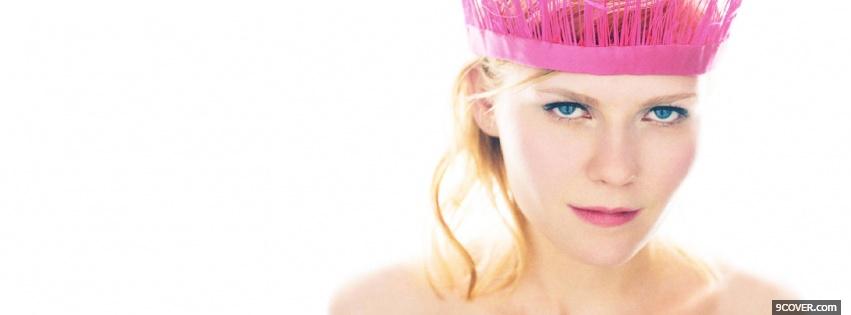 Photo kirsten dunst with pink hat Facebook Cover for Free