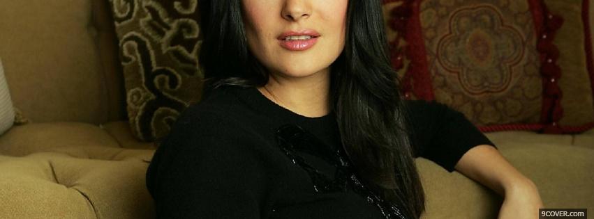 Photo celebrity salma hayek long hair Facebook Cover for Free