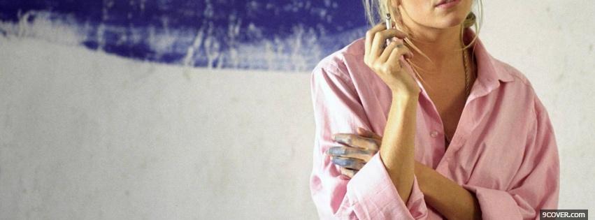 Photo sienna miller with cigarette Facebook Cover for Free