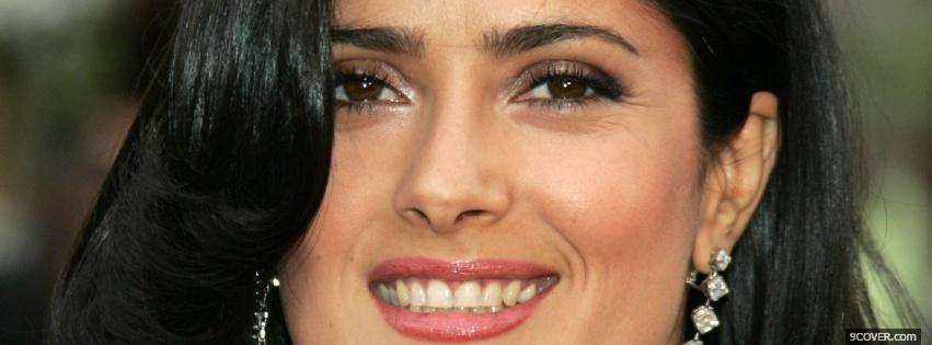 Photo salma hayek on the red carpet Facebook Cover for Free