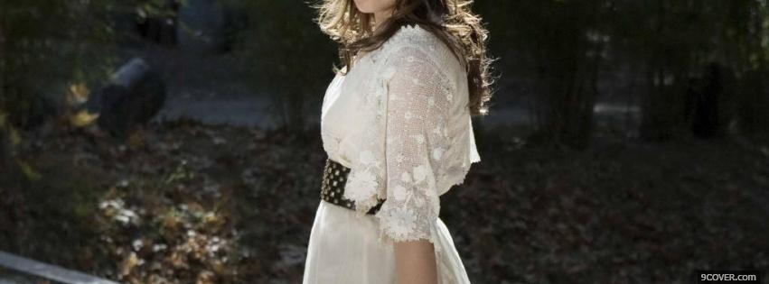 Photo white casual dress mandy moore Facebook Cover for Free
