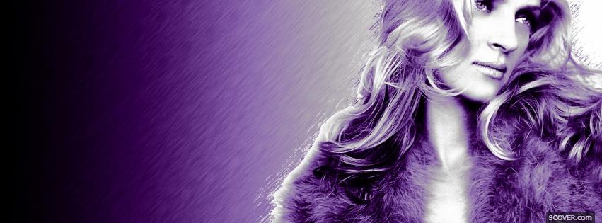Photo purple and white gorgeous uma thurman Facebook Cover for Free
