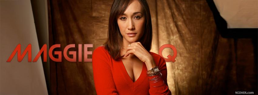 Photo maggie g hot in red Facebook Cover for Free