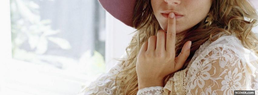 Photo touching lip sienna miller Facebook Cover for Free