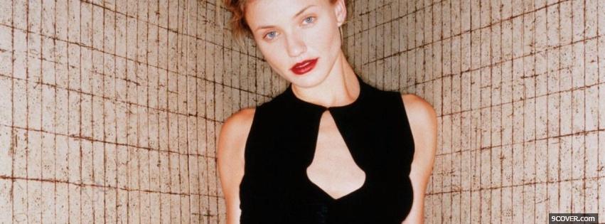 Photo red lips cameron diaz Facebook Cover for Free