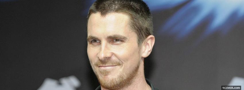 Photo celebrity christian bale smiling Facebook Cover for Free