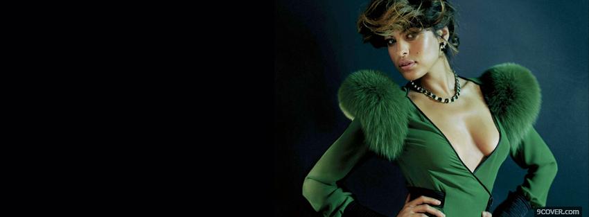 Photo eva mendes in green dress Facebook Cover for Free